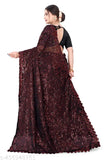 Black, glittery sari with pallu