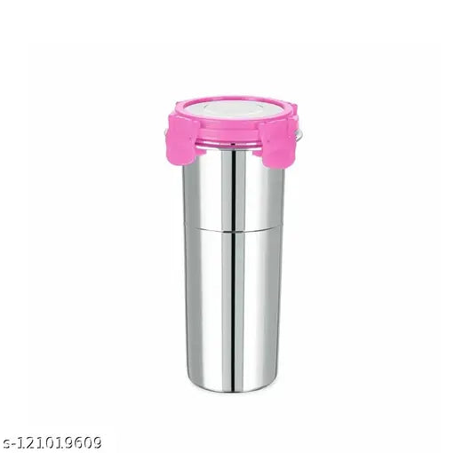 Multicolor stainless steel travel tumbler, airtight SS lid, 600ml capacity, perfect for coffee, tea, milk, and lassi. Durable and hygienic kitchen essential. Made in India