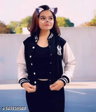 A black full sleeve New York jacket, zip closure, for women