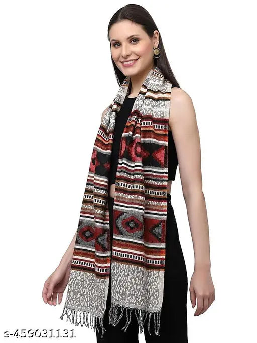 Woolen solid men's muffler, trendy accessory, Indian origin, free size (L=2m)