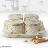 White marble texture Italian ceramic serving set, 430ml capacity