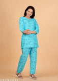 Rayon printed summer nightsuit set for women and girls, comfortable and stylish sleepwear