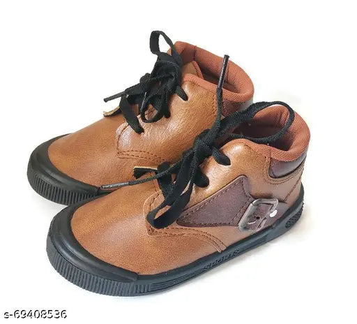 Patent leather, PVC lace-up Kids' shoes - Comfortable, glossy, trendy choice for boys ages 2-5 years