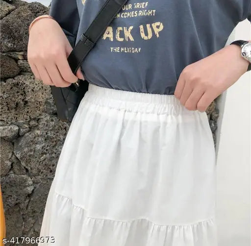 Rayon midi skirt for girls & women - Solid style for ethnic outfits, beautiful and comfortable, available in multiple sizes (24-XL)