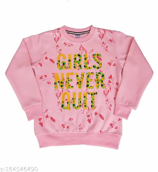 Kids girls winter fleece sweatshirt vol63, cotton long sleeves with printed pattern, size 3-4 years