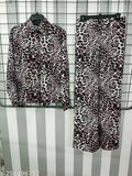 BH pink panther coord set, printed net animal print on American crepe sleeves, versatile and trendy