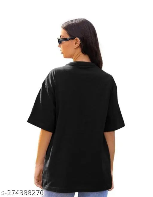 Black oversized printed T-shirt