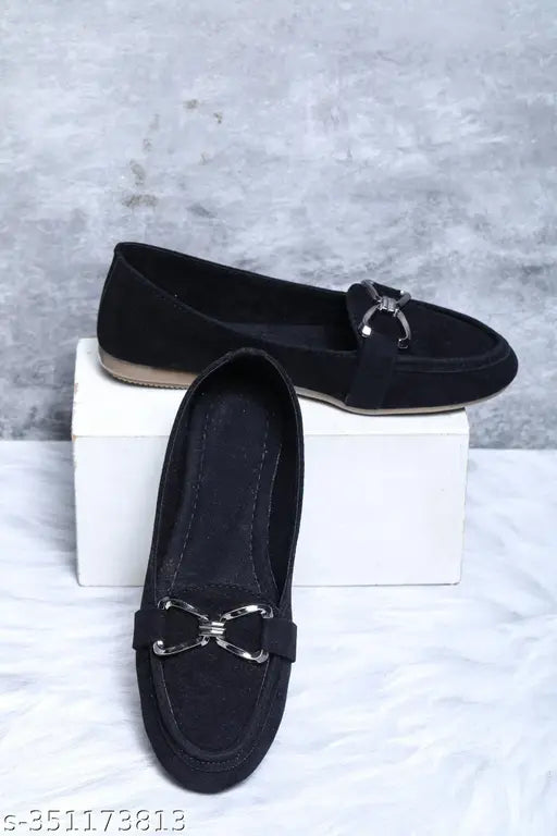 Suede ballerinas, solid color Moonwalk Stylish Bellies for women, Indian origin