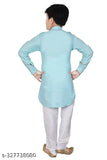 Blue cotton kurta for boys, traditional and party wear, 3-4 years size