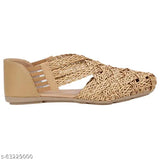 Mesh striped Commander Casual Bellies for Girls & Women, durable Indian-made slip-ons