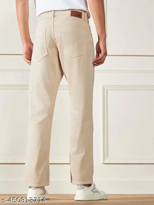 Mom Fit CREAM Denim Jeans For Men