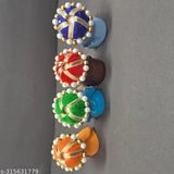 Monk-themed poly resin showpiece set (Blue, Brown, Orange, Sky Blue), 40mm x 60mm x 60mm, handcrafted Indian home decor