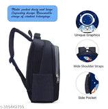 Blue Polyester School Backpack for Class 1-8, durable and spacious daypack with pencil pocket