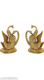 Shine Golden Antique Swan Napkin Holder set, handcrafted metal figurines for table decor, hotel, office, gifting. Dimension: 10x8x11 cm each. Indian artisan work with bright colors and antique finish