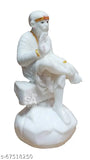 White marble Sai Baba Murti Idol Statue (35 inch), beautiful god decór for Pooja