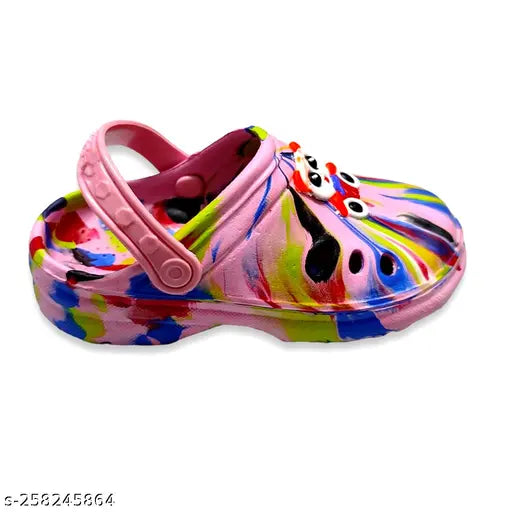 Pink EVA flip flops for kids, Kung Fu Panda printed net design, suitable for ages 2.5-5 years