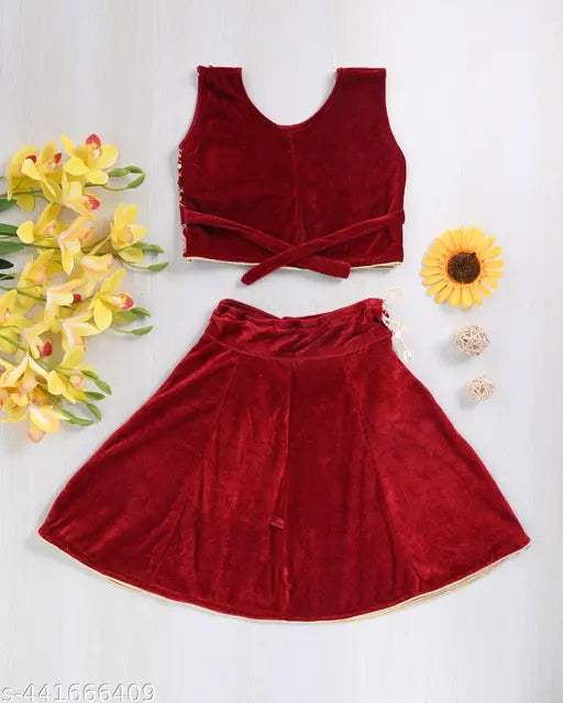 Embroidered Georgette Lehenga Choli for Kids, 12-10 years, trendy traditional wear for festivals and special occasions