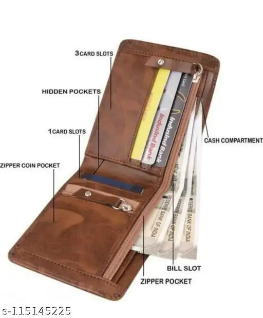 Solid canvas and leather loscco wallet, free size with dimensions 12cm x 10cm, Made in India