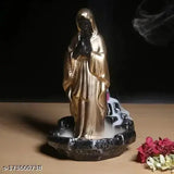 Golden Polyresin Incense Holder, 20 cm, with 10 Free Fragrance Cones - Decorative showpiece for well wishes and backflow smokey waterfall effect