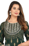 Blue embroidered long kurti, formal wear, Indian fashion