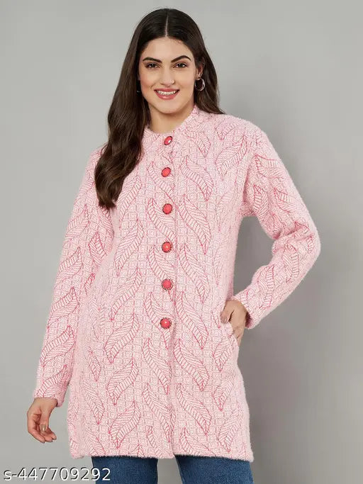 Red Wool Embroidered Net Party Sweater, long sleeves. Women's winter wear from eWools Autumn-Winter 23-24 collection