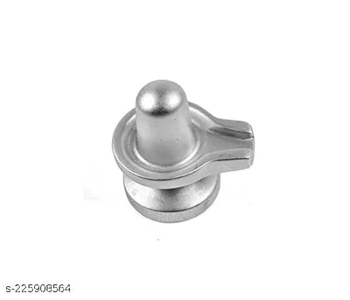 Silver Mercury Parad Shivling Rasalingam (32gm), intricate Indian metal sculpture, dimensions: L-3cm, B-2cm, H-3cm