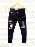 Men's black heartbeat printed denim jeans, high-end quality and funky style. Size 28 (waist 28in, length 37in), India origin