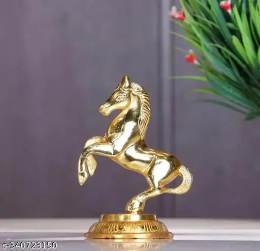 Metal Jumping Horse Statue, 12cm height x 8.5cm width x 6.5cm length, handcrafted in India