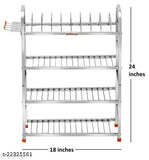 Stainless steel rackholder with multiple shelves and a ladder on top, 24 inches in length
