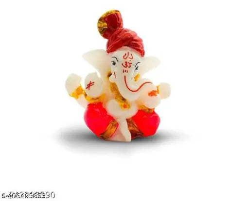 Multicolor resin Pagdi Ganesh idol, perfect for car dashboards and home decorations, ideal for Pooja rooms
