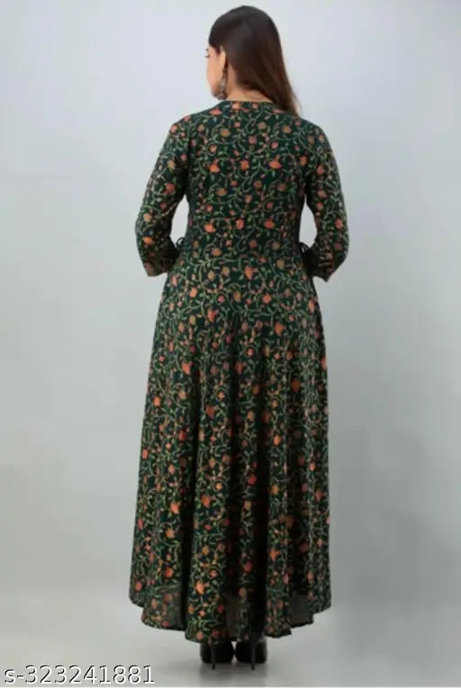 Stylish & comfortable Rayon floral print kurti/gown for women, perfect for any occasion