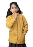Yellow padded kids jacket, hooded