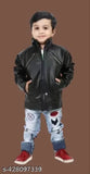 Kid in black leather jacket