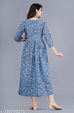 Women's embroidered rayon printed flared kurta
