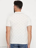 Blue cotton blend UNIBERRY men's printed polo t-shirt with short sleeves, featuring unique design