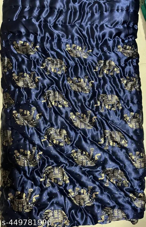 Blue Jaipuri silk quilt with intricate embroidery design