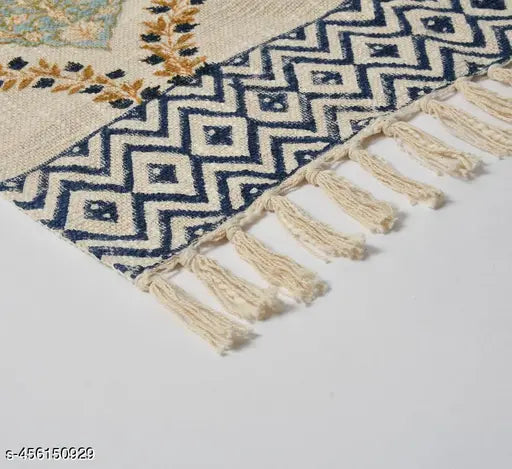 Multi-colored Handwoven Cotton Throw, size 50x60 inch, showcasing artisanal craftsmanship and intricate patterns for home decor versatility