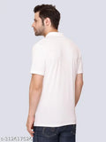 Navy blue cotton blend striped polo t-shirt for men, short sleeves with checked pattern