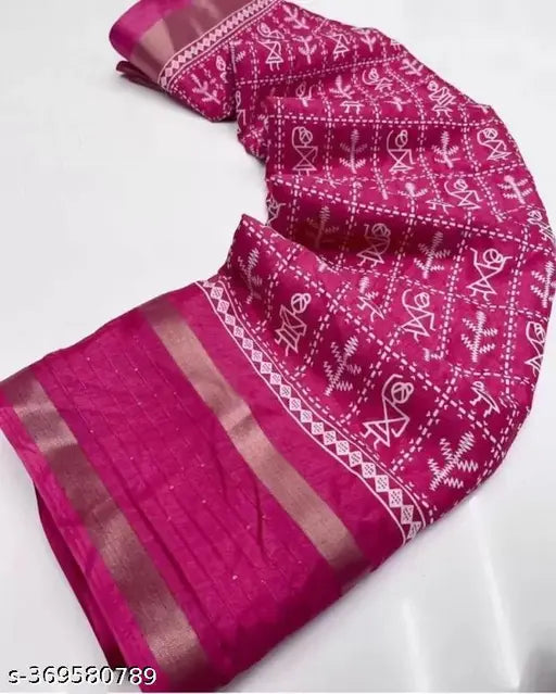 Vivid red silk saree with unstitched blouse, traditional design