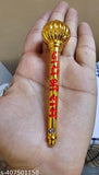 Heavy gold-plated Hanuman Ji Gada, premium quality protective amulet against evil eyes, handcrafted metal accessory, ornate Indian charm