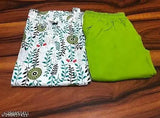 Green and black women's kurta and pants set