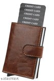 Branded metal wallet, solid color cardholder with 5 compartments. Free size (10cm x 10cm). Made in India