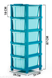 Elightway modular supper drawers, 5x1, light blue, adjustable size