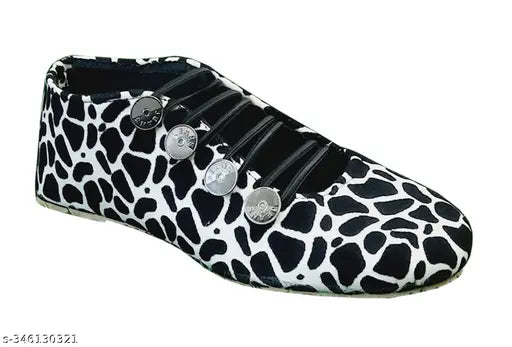 Synthetic bellies shoes for women, printed casual style, closed back - India