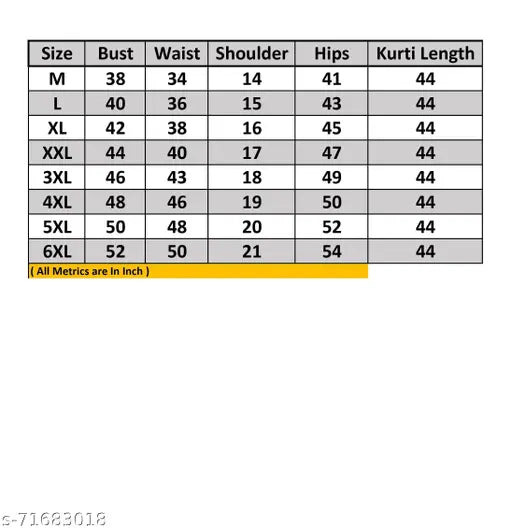 Casual women's printed front slit kurti, cotton blend fabric, 36-42 size range, length 40 inches
