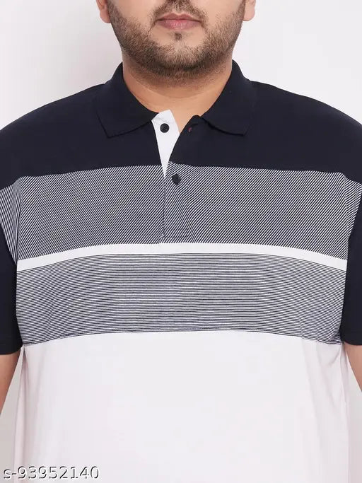 Wild West men's cotton blend t-shirt, plus size, colorblocked design, short sleeves - 5XL (57in/32in), India
