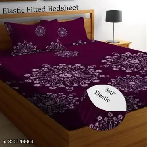 Glace cotton checked king size bedsheet with 2 jumbo pillow covers, fits 8 inch mattress - luxurious summer bedroom upgrade
