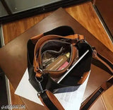 Luxury designer crossbody bag in brown leather with multiple pockets and a detachable strap