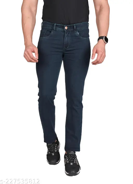 Rigbone men's solid green denim jeans, slim comfort fit, sizes: 28, 30, 32, 34, 36, 38, 40 (India)