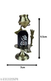 Pure brass 10cm x 9cm Shivling with stone, Indian Shiva statue for worship